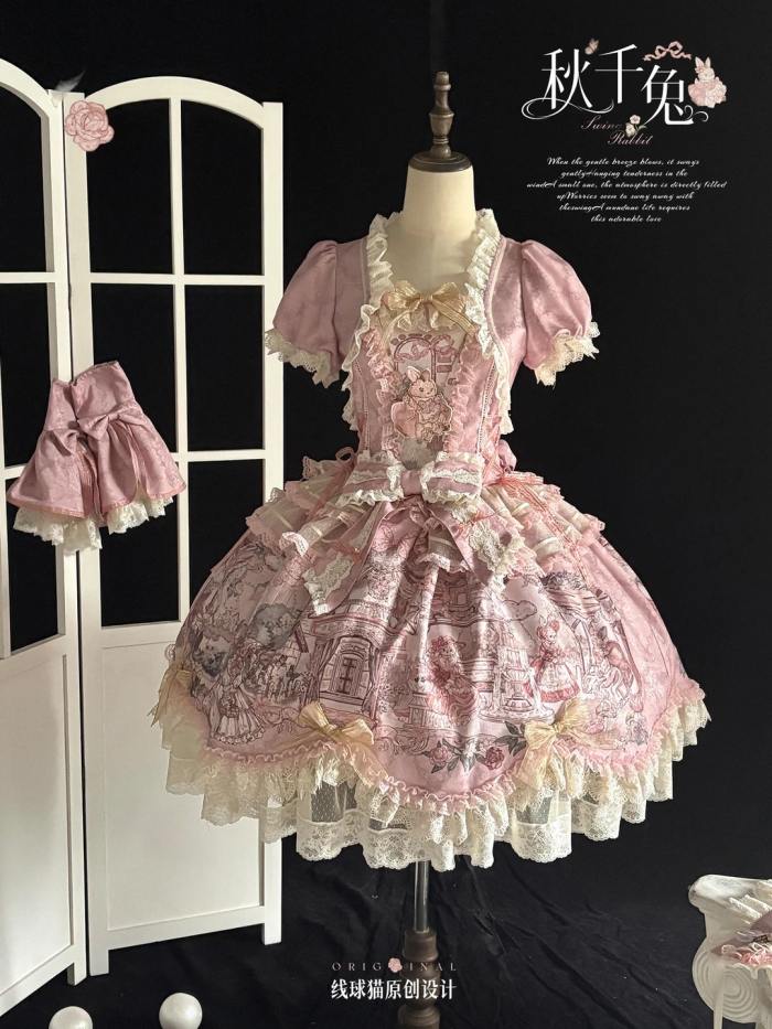Swing Rabbit Gorgeous Lolita One Piece Dress
