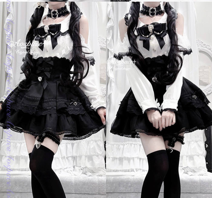 AO Space Ideal World Off Shoulder Lacework Jirai Kei Blouse