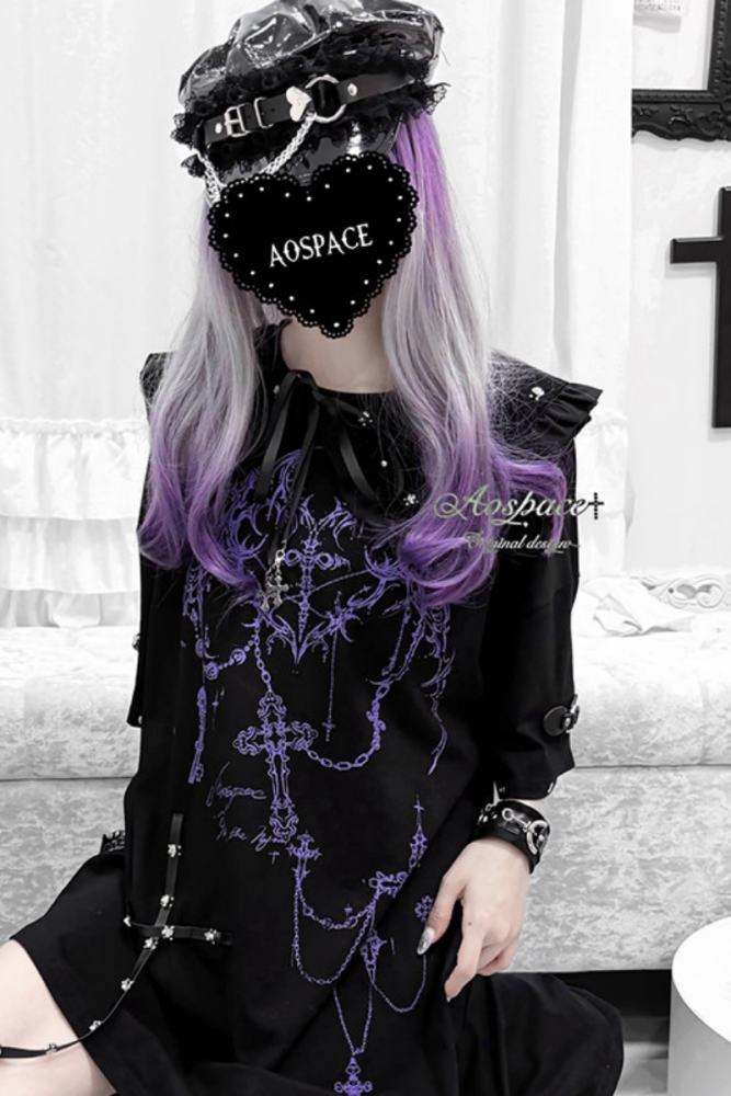 AO Space Dark Punk Prints Short Sleeve T-shirt