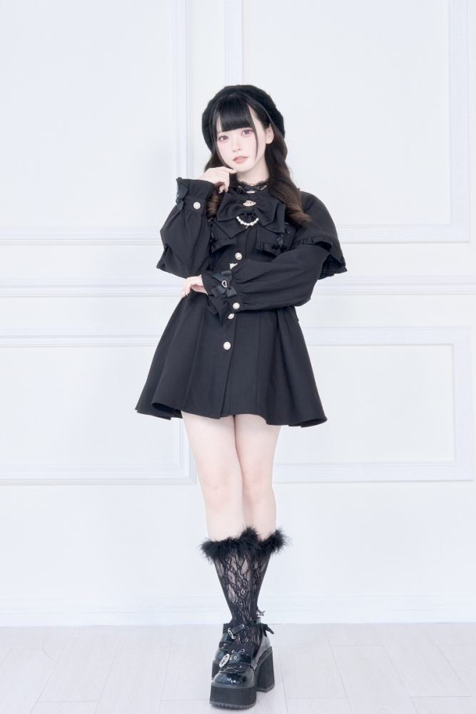 NoGenki Retro Plaid Jirai Kei Capelet Coat