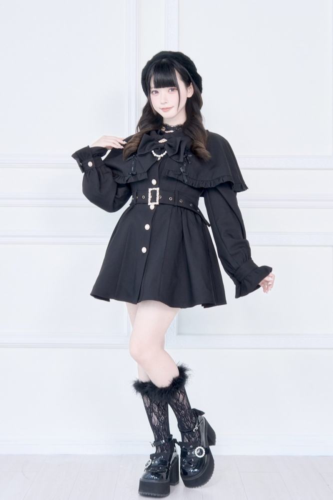 NoGenki Retro Plaid Jirai Kei Capelet Coat