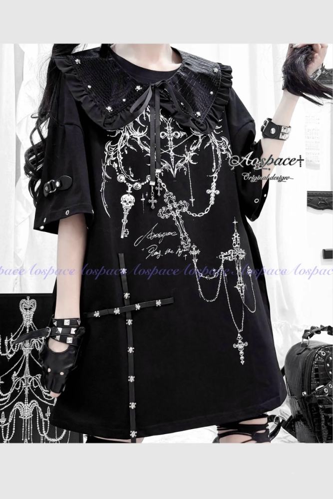 AO Space Dark Punk Prints Short Sleeve T-shirt