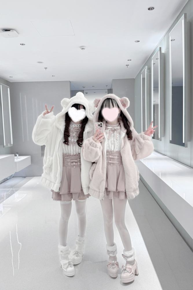 Bug Starting Sleeping Bear Jirai Kei Hoodie Long Coat