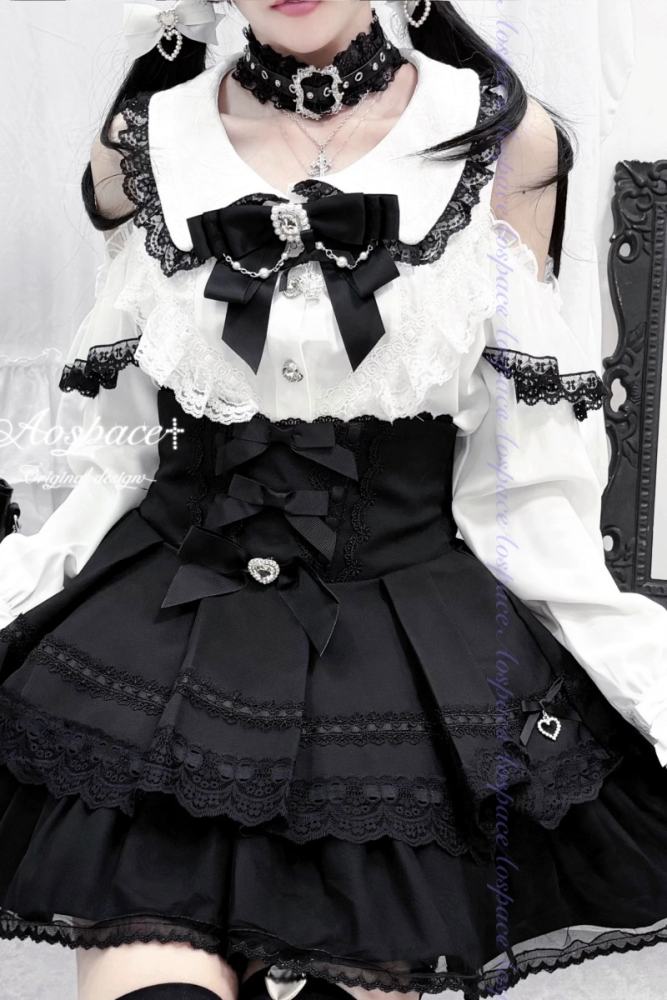 AO Space Ideal World Off Shoulder Lacework Jirai Kei Blouse