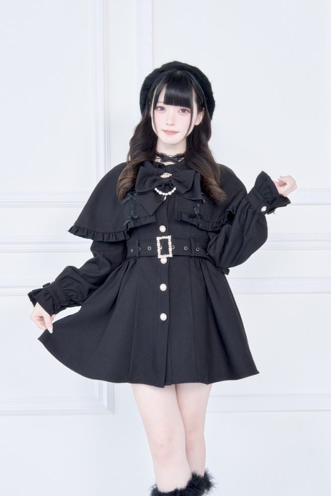 NoGenki Retro Plaid Jirai Kei Capelet Coat