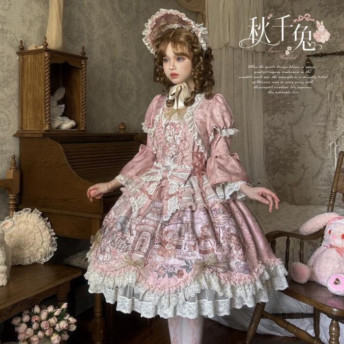 Swing Rabbit Gorgeous Lolita One Piece Dress