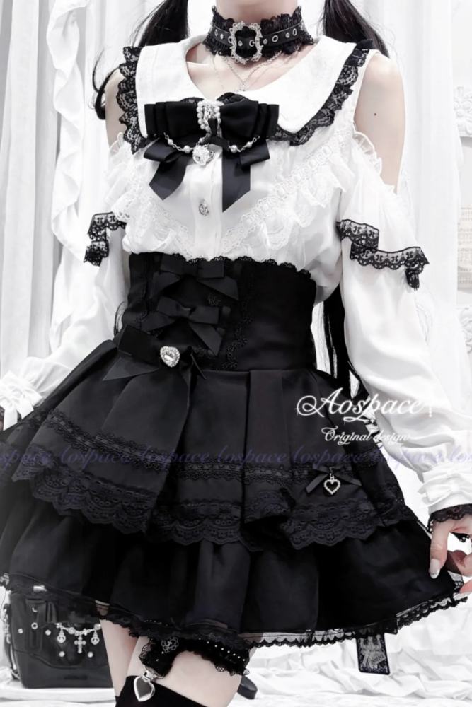 AO Space Ideal World Off Shoulder Lacework Jirai Kei Blouse