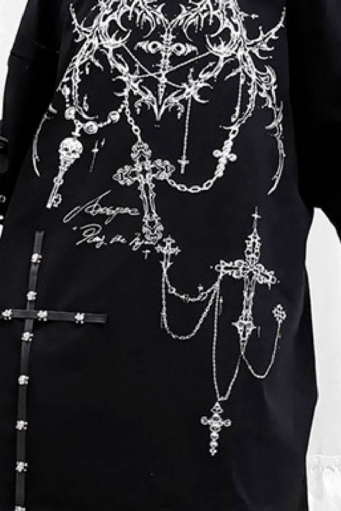 AO Space Dark Punk Prints Short Sleeve T-shirt