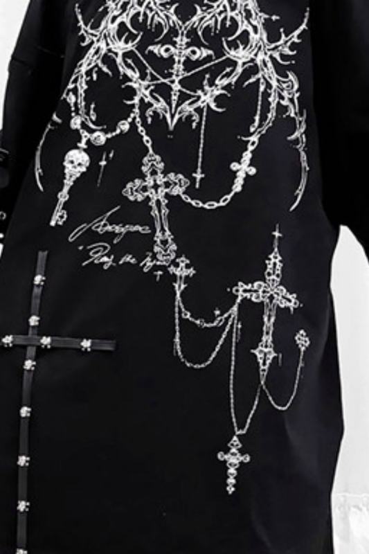 AO Space Dark Punk Prints Short Sleeve T-shirt