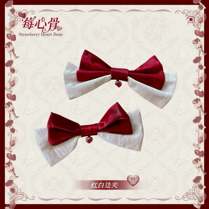 Strawberry Heart Bone Lolita Headdress and Brooch