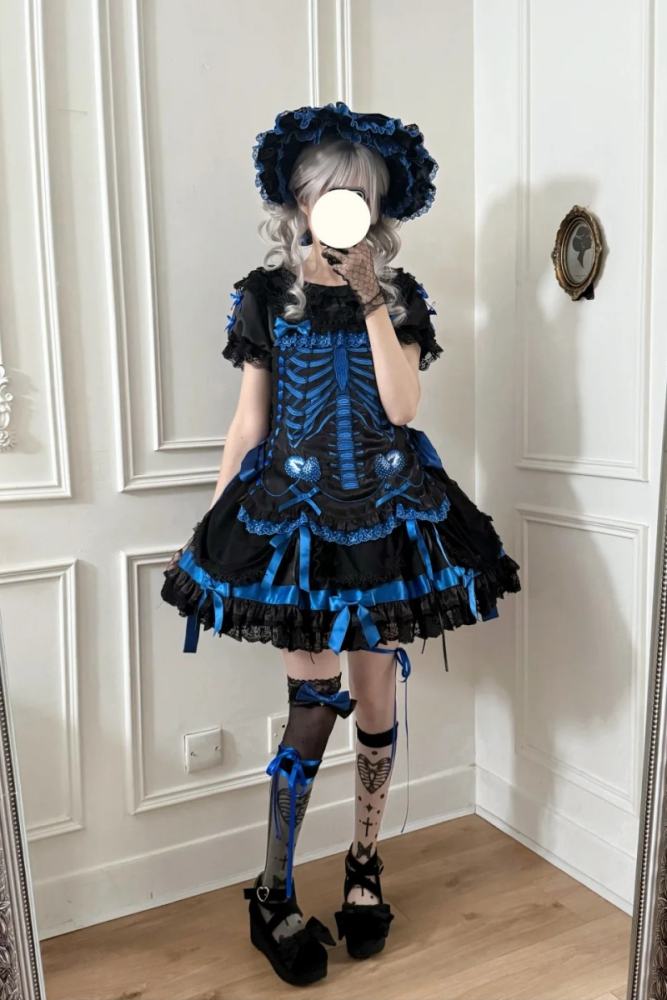 Strawberry Heart Bone Lolita Headdress and Brooch