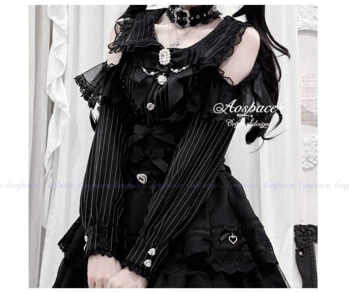 AO Space Ideal World Off Shoulder Lacework Jirai Kei Blouse