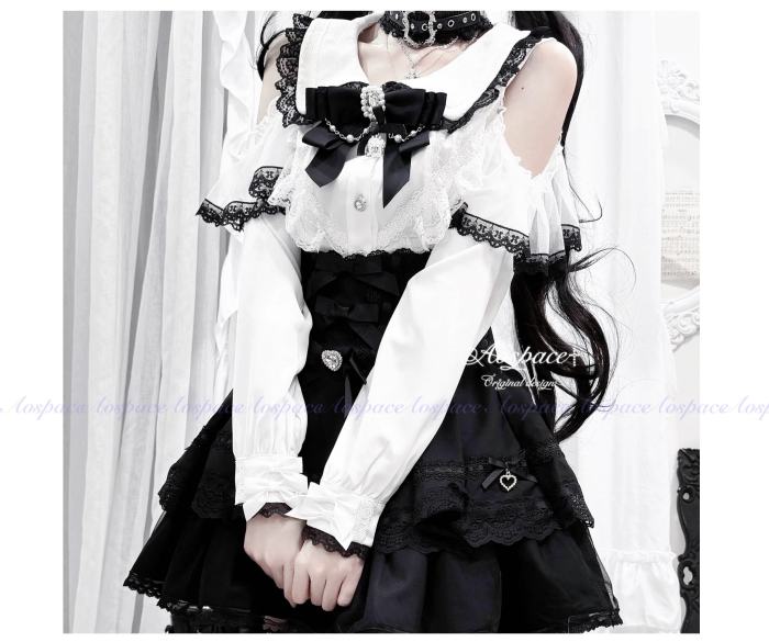 AO Space Ideal World Off Shoulder Lacework Jirai Kei Blouse