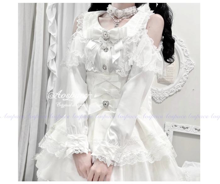 AO Space Ideal World Off Shoulder Lacework Jirai Kei Blouse