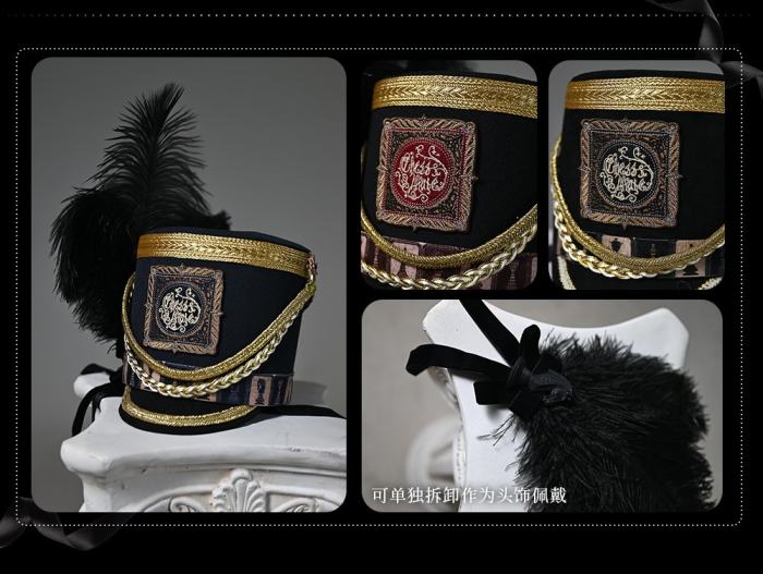 Tale Bringer The Silent Battle Ouji Lolita Hat Brooch and Tie