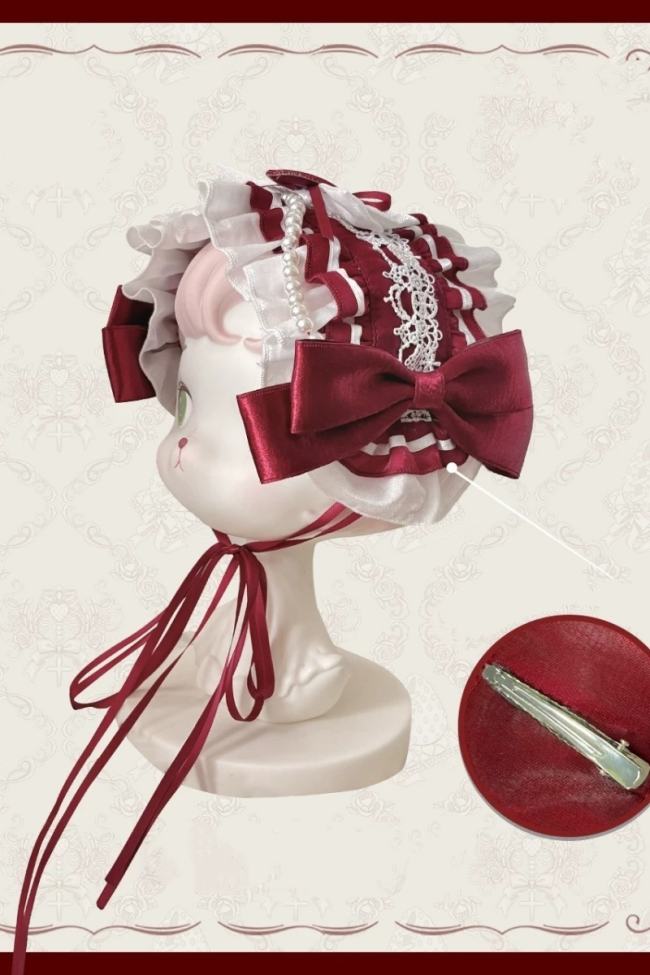 Strawberry Heart Bone Lolita Headdress and Brooch