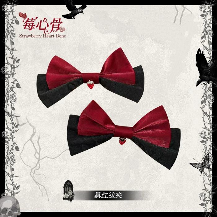 Strawberry Heart Bone Lolita Headdress and Brooch