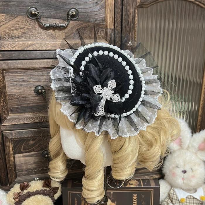 Emerald Gallery Lolita Hairband Hat and Side Clip