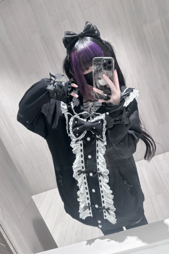 AO Space Sailor Collar Lacework Jirai Kei Coat