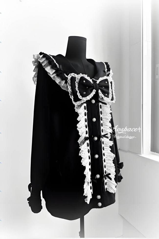AO Space Sailor Collar Lacework Jirai Kei Coat