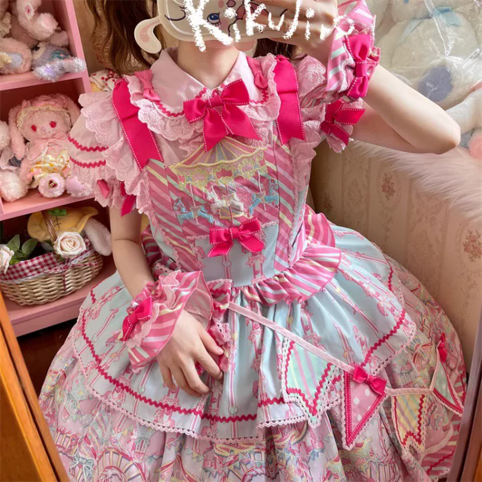 Unchartde Stars Candy Amusement Park Sweet Lolita Jumpers and Blouse