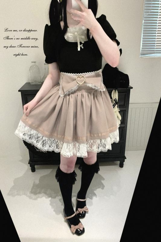 Kitty Bxllet Bows Bunny Ruffled Jirai Kei Skirt 4 Colors
