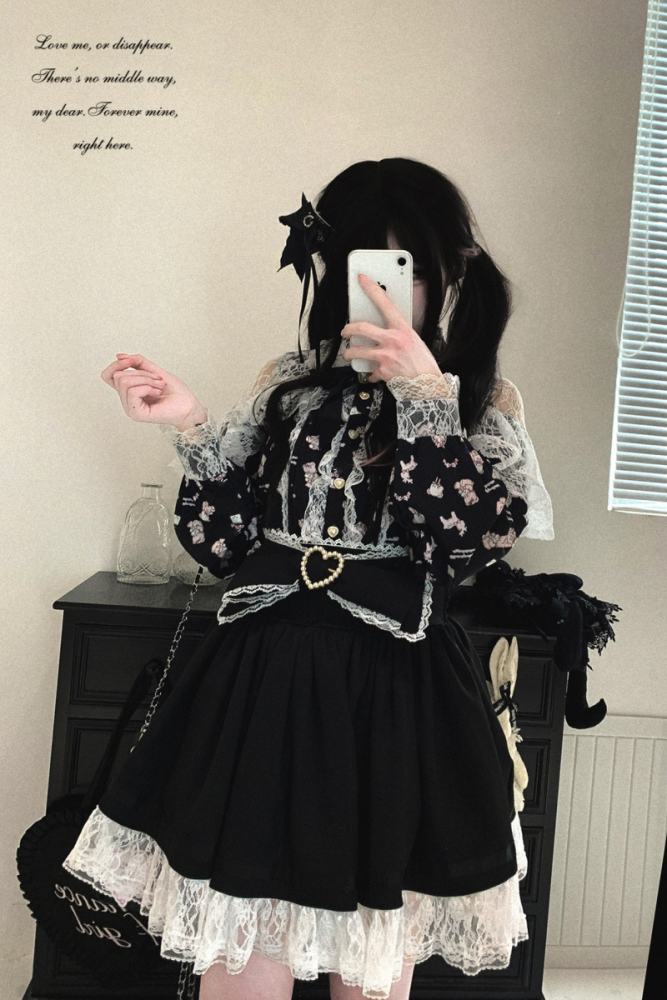Kitty Bxllet Bows Bunny Ruffled Jirai Kei Skirt 4 Colors