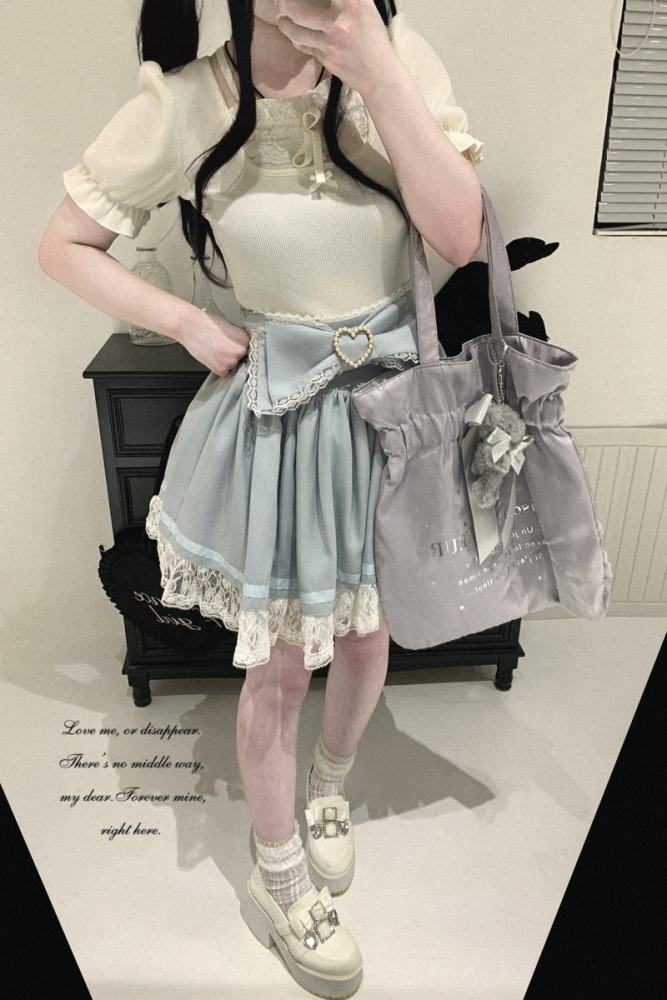 Kitty Bxllet Bows Bunny Ruffled Jirai Kei Skirt 4 Colors
