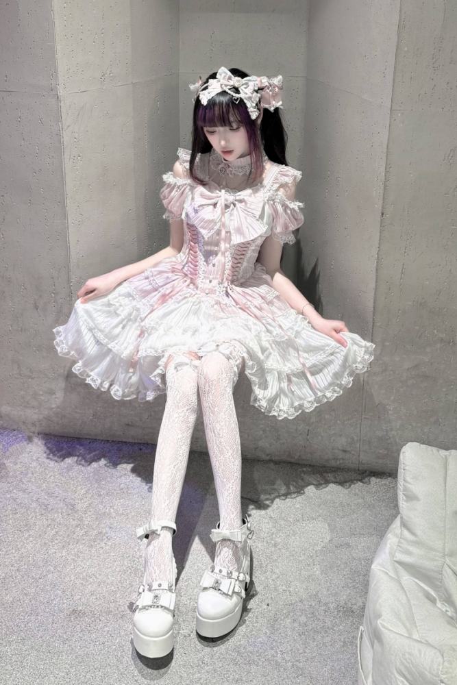 Virtual Paradise Pearl Nocturne Ballet Style Jirai Kei Dress