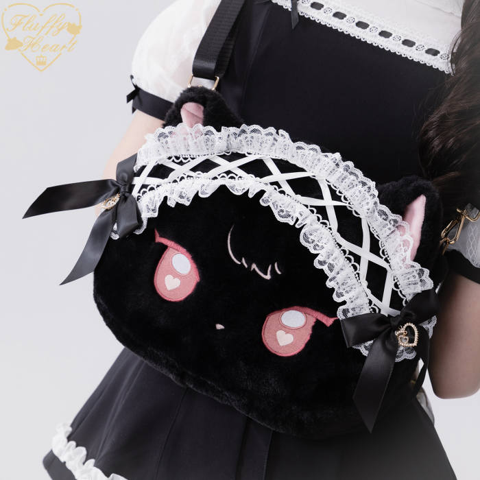 Fluffy Heart Soft Versatile Big Face Bag