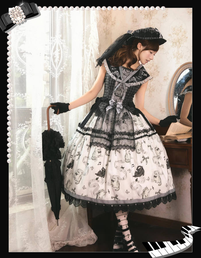 Peony Lolita Meow Melodious Tone Classic Lolita Jumper Skirt