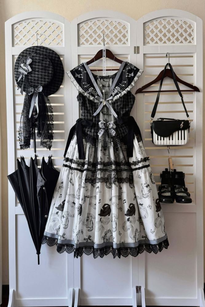 Peony Lolita Meow Melodious Tone Classic Lolita Jumper Skirt