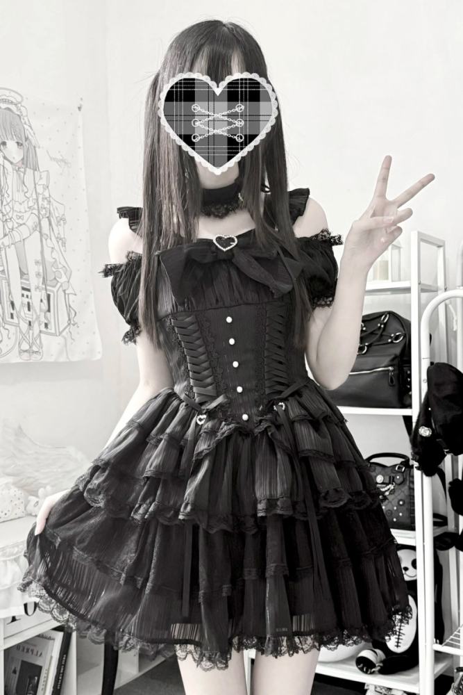 Virtual Paradise Pearl Nocturne Ballet Style Jirai Kei Dress