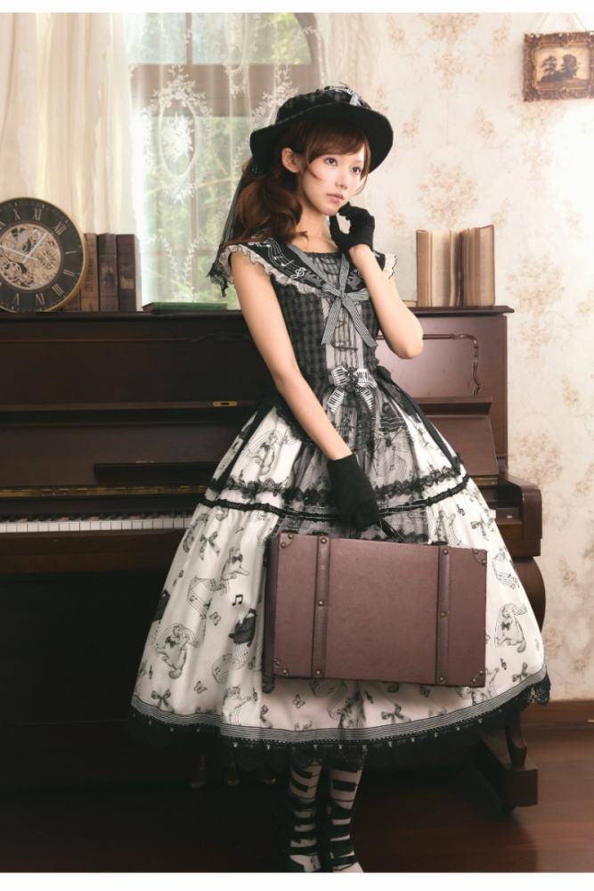Peony Lolita Meow Melodious Tone Classic Lolita Jumper Skirt