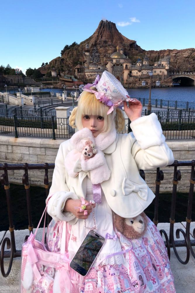 Sweet Wool Lolita Pink and White Short Coat