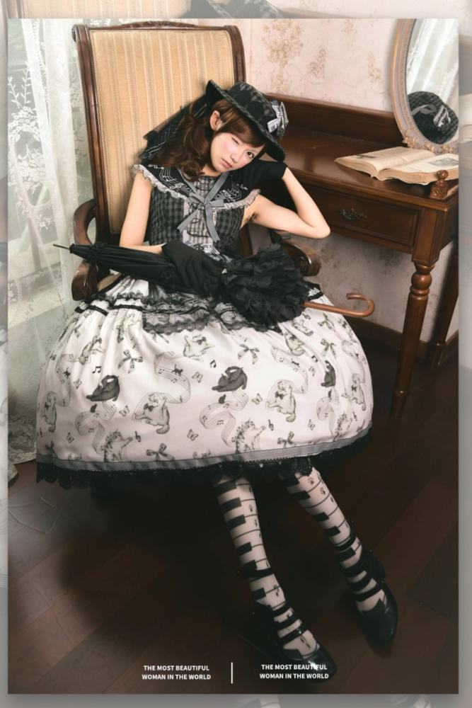 Peony Lolita Meow Melodious Tone Classic Lolita Jumper Skirt