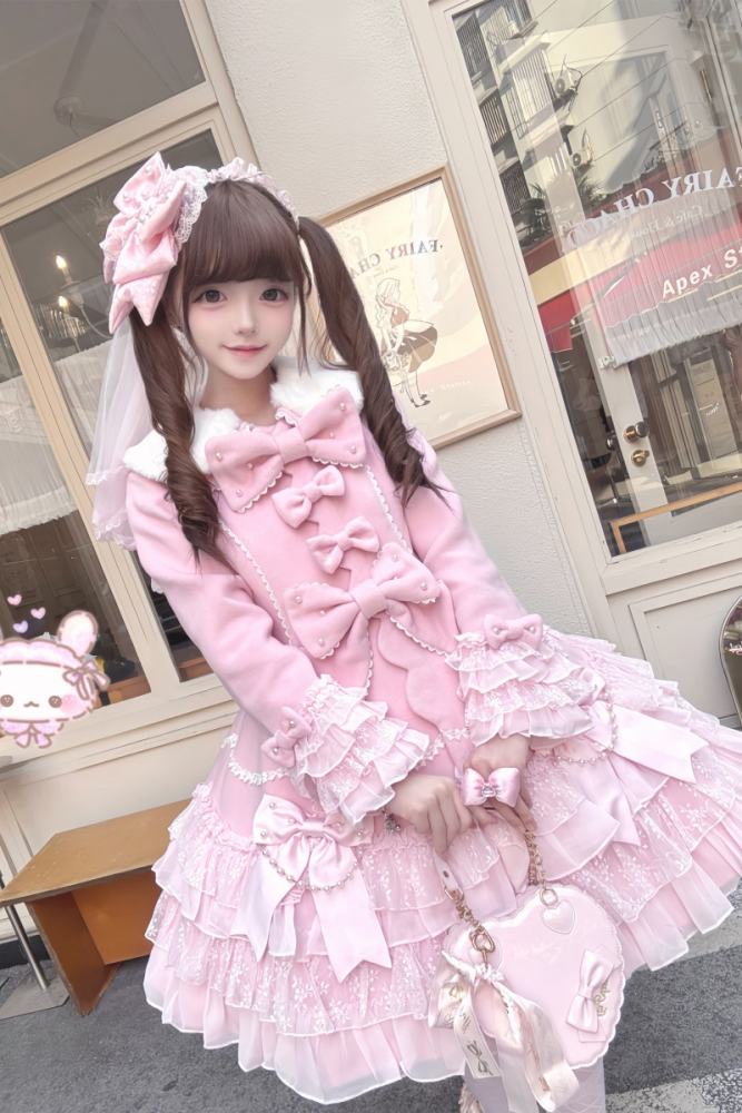 White Bird Pearls Bowknots Sweet Lolita Coat