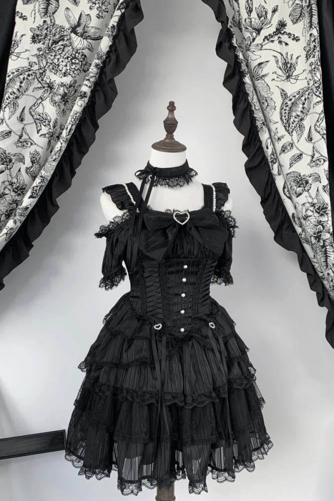 Virtual Paradise Pearl Nocturne Ballet Style Jirai Kei Dress