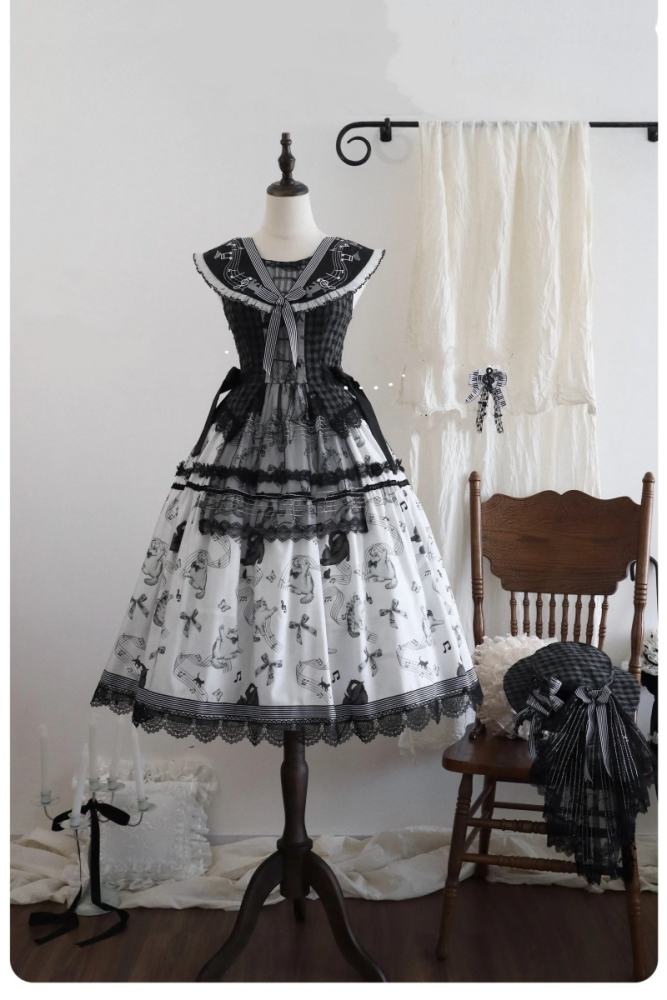 Peony Lolita Meow Melodious Tone Classic Lolita Jumper Skirt