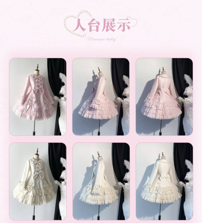 White Bird Pearls Bowknots Sweet Lolita Coat