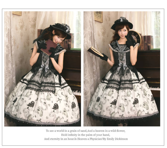 Peony Lolita Meow Melodious Tone Classic Lolita Jumper Skirt