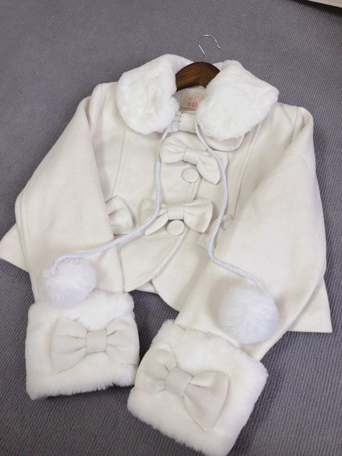Sweet Wool Lolita Pink and White Short Coat