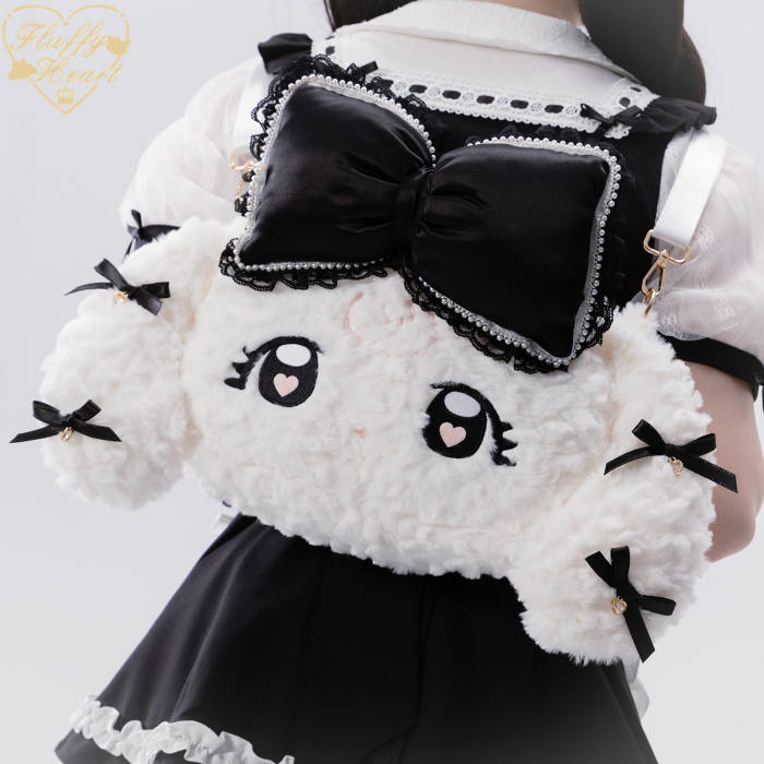 Fluffy Heart Soft Versatile Big Face Bag