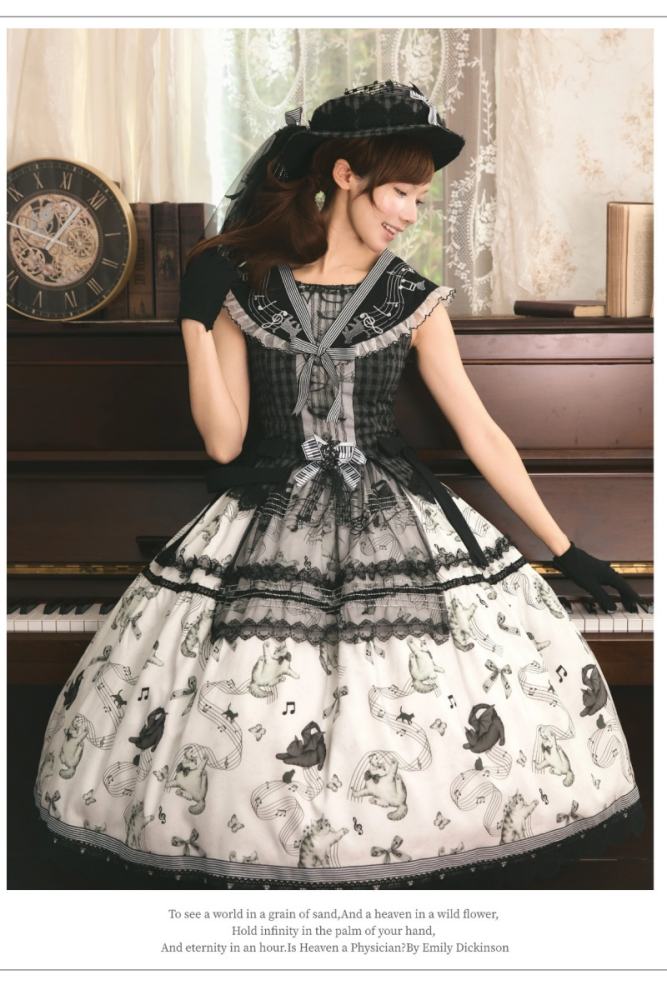Peony Lolita Meow Melodious Tone Classic Lolita Jumper Skirt