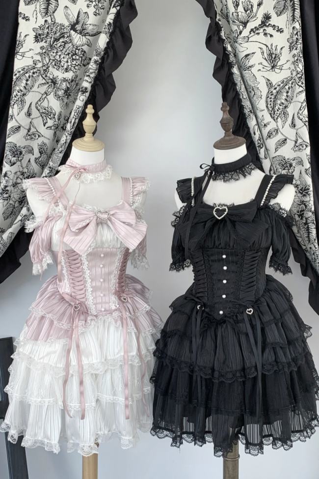 Virtual Paradise Pearl Nocturne Ballet Style Jirai Kei Dress