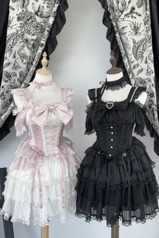 Virtual Paradise Pearl Nocturne Ballet Style Jirai Kei Dress