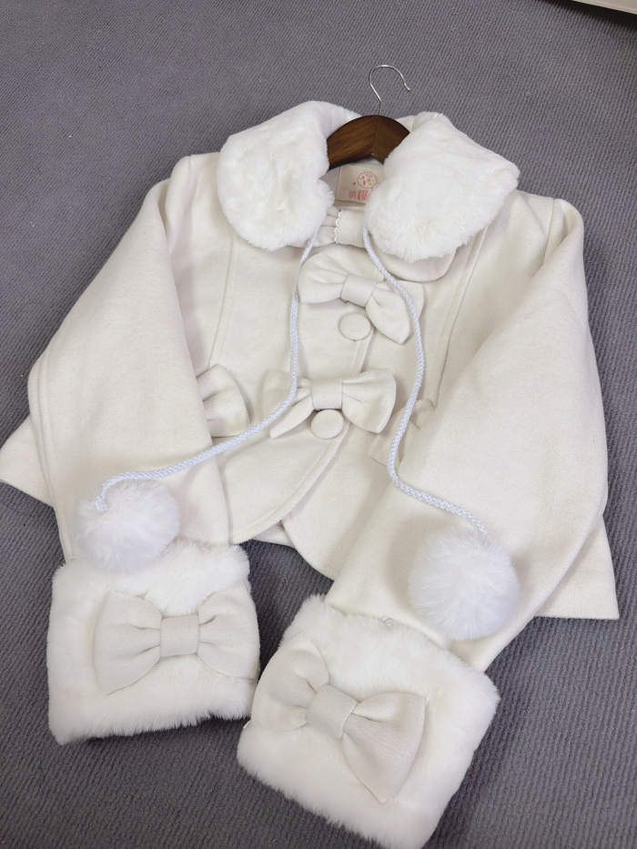 Sweet Wool Lolita Pink and White Short Coat