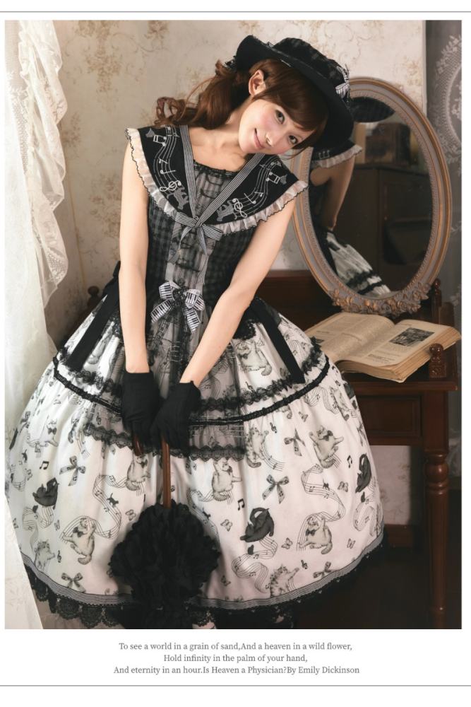 Peony Lolita Meow Melodious Tone Classic Lolita Jumper Skirt
