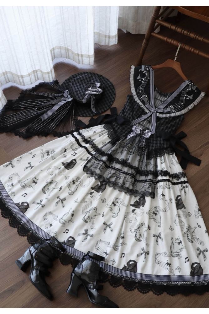 Peony Lolita Meow Melodious Tone Classic Lolita Jumper Skirt