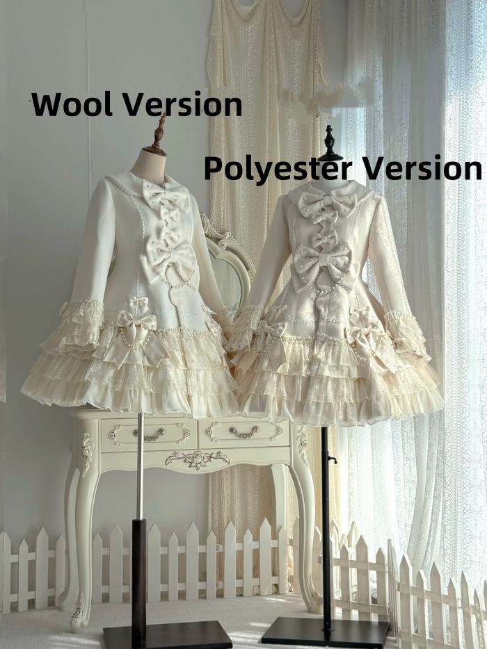 White Bird Pearls Bowknots Sweet Lolita Coat